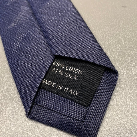 TOM FORD Navy Woven Linen  Silk Tie
