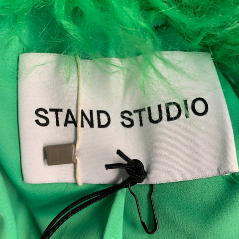 STAND STUDIO Size S Janet Green Modacrylic Blend Frizzy Faux Fur Jacket