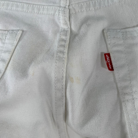 LEVI STRAUSS Size 32 White Cotton Blend Slim 5 Pocket Jeans