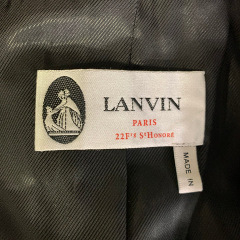 LANVIN Size M Black Leather Deer Skin Moto Racer Vest
