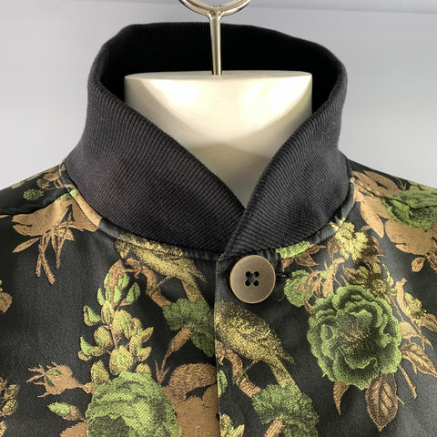 DESCENDANT OF THIEVES Size L Black Green Beige Jacquard Polyester Chore Jacket