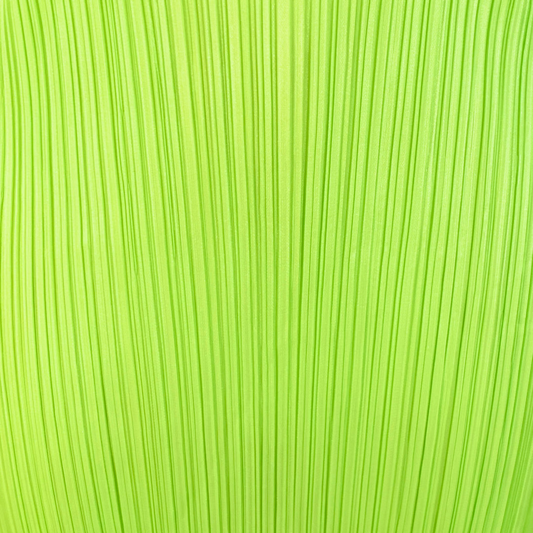 ISSEY MIYAKE PLEATS PLEASE Size L Neon Green Polyester Pleated Shift Dress