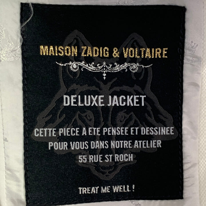 ZADIG & VOLTAIRE Size M Vedaxa Deluxe White Viscose Cotton Woven Jacket Blazer