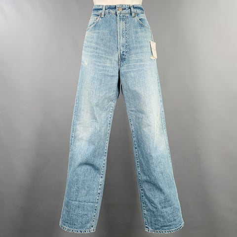 45rpm Size 30 Blue Cotton Distressed Selvedge Jeans