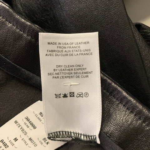THE ROW Size M Black Lambskin Leggings