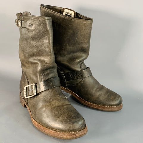 FRYE Size 8.5 Brown Leather Distressed Pull On Engineer Boots