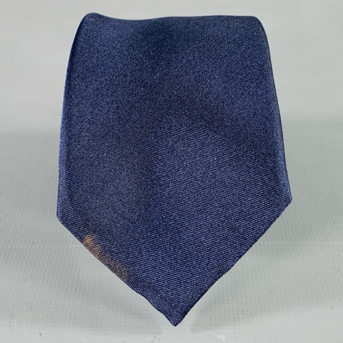 DANIELE ALESSANDRINI Navy Satin Silk Tie