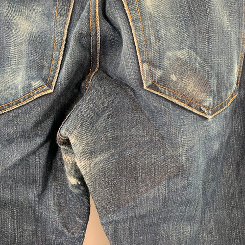 RAG & BONE Size 30 Blue Contrast Stitch Cotton Straight Selvedge Jeans