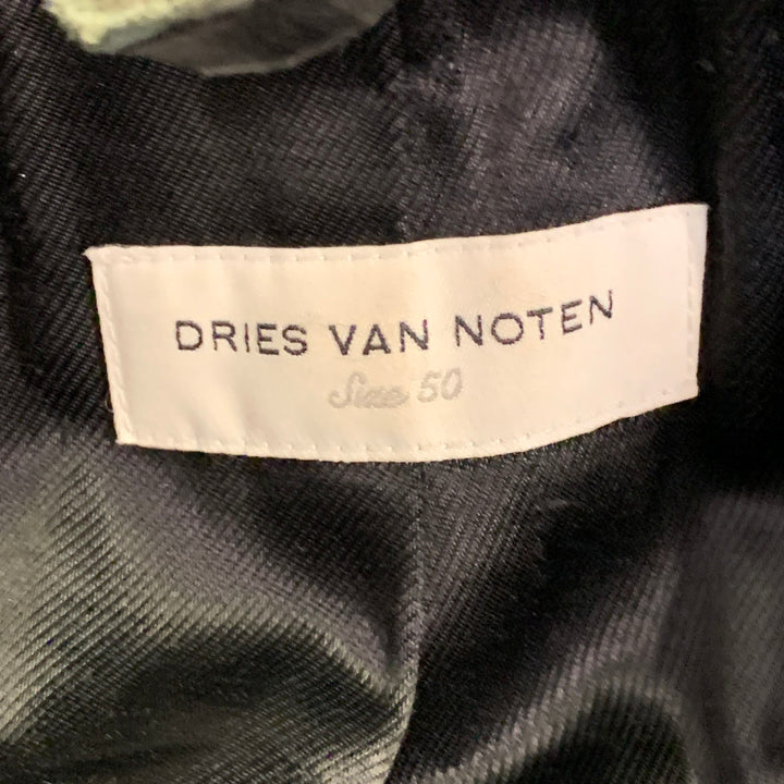 DRIES VAN NOTEN Size 40 Black Wool Double Breasted Overcoat