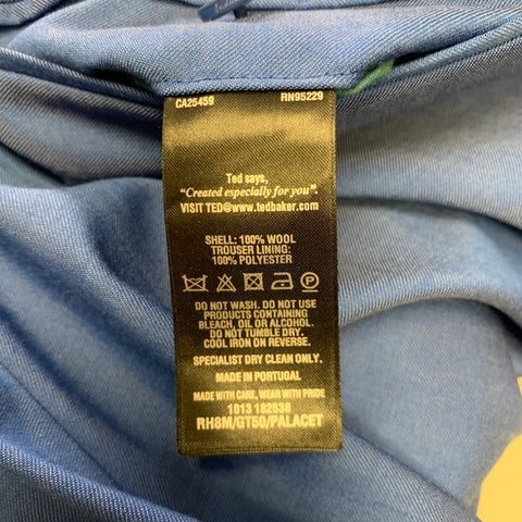 TED BAKER Size 32 Blue Wool Zip Fly Dress Pants