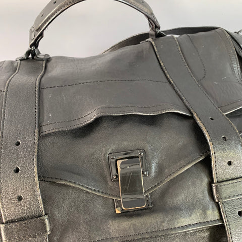 PROENZA SCHOULER PS1 Medium Black Leather Satchel Handbag
