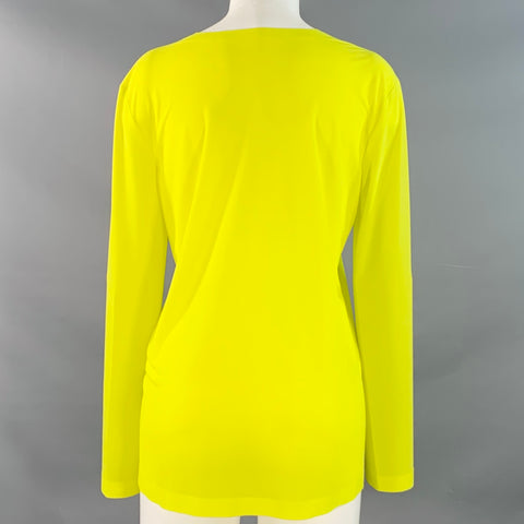 NORMA KAMALI Size S Yellow Neon Polyester Crew Neck Casual Top