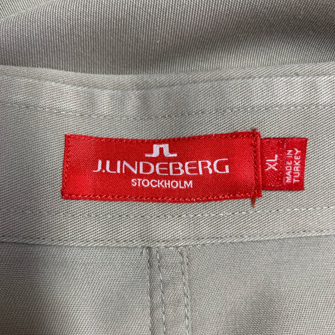 J.LINDEBERG Size XL Grey Cotton Blend Accent Stripe Long Sleeve Shirt