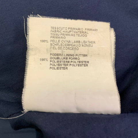 Blouson DSQUARED2 en cuir d'agneau noir avec bordures en maille et double fermeture éclair, taille 38