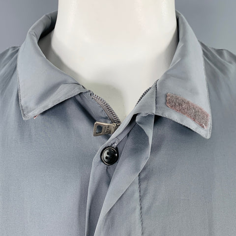 PRADA Size 42 Blue Grey Polyester Windbreaker Jacket