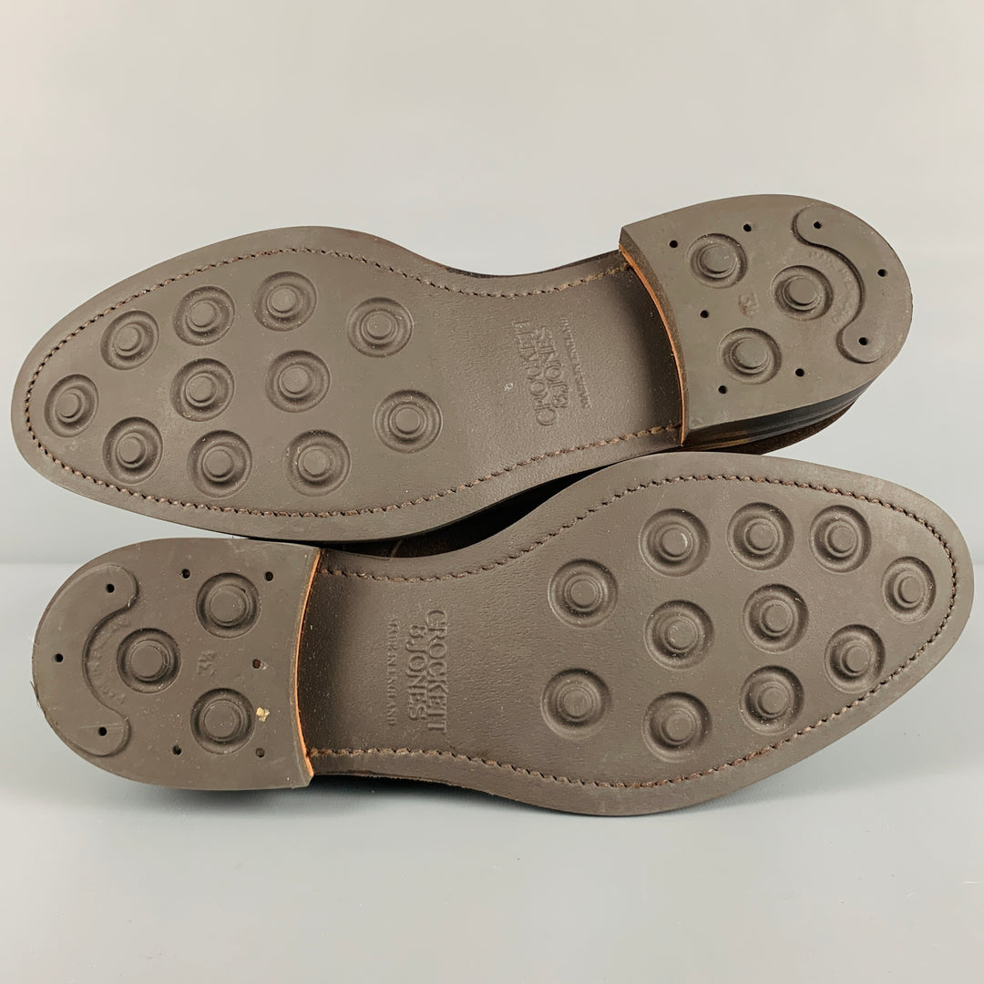CROCKETT & JONES Size 10 Brown Suede Split Toe Lace Up Shoes