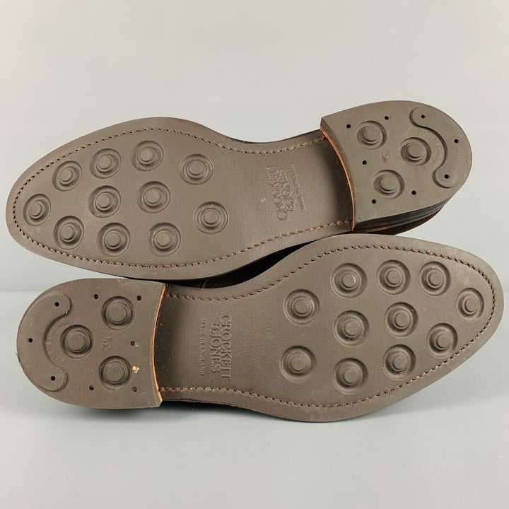CROCKETT & JONES Size 10 Brown Suede Split Toe Lace Up Shoes