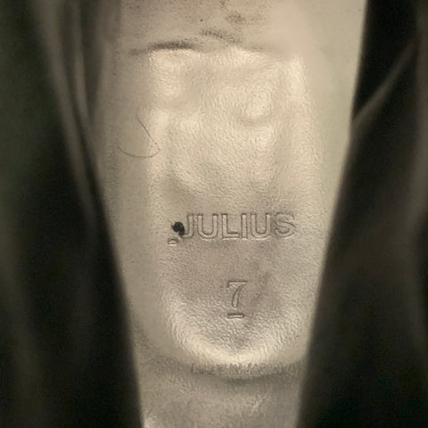 JULIUS_7 Size 9.5 Black Leather Zip Up Ankle Boots