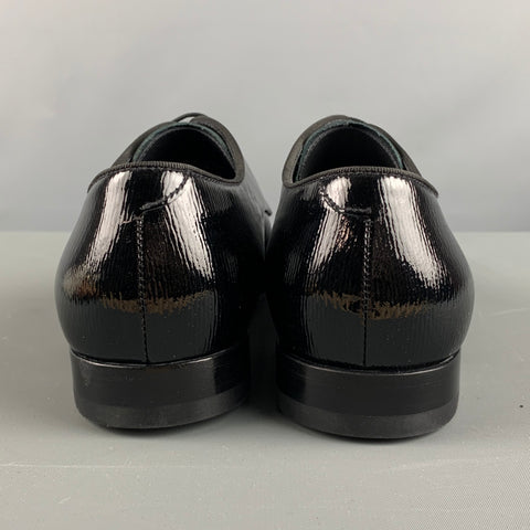 GIORGIO ARMANI Size 6 Black Solid Leather Lace Up Lace Up Shoes