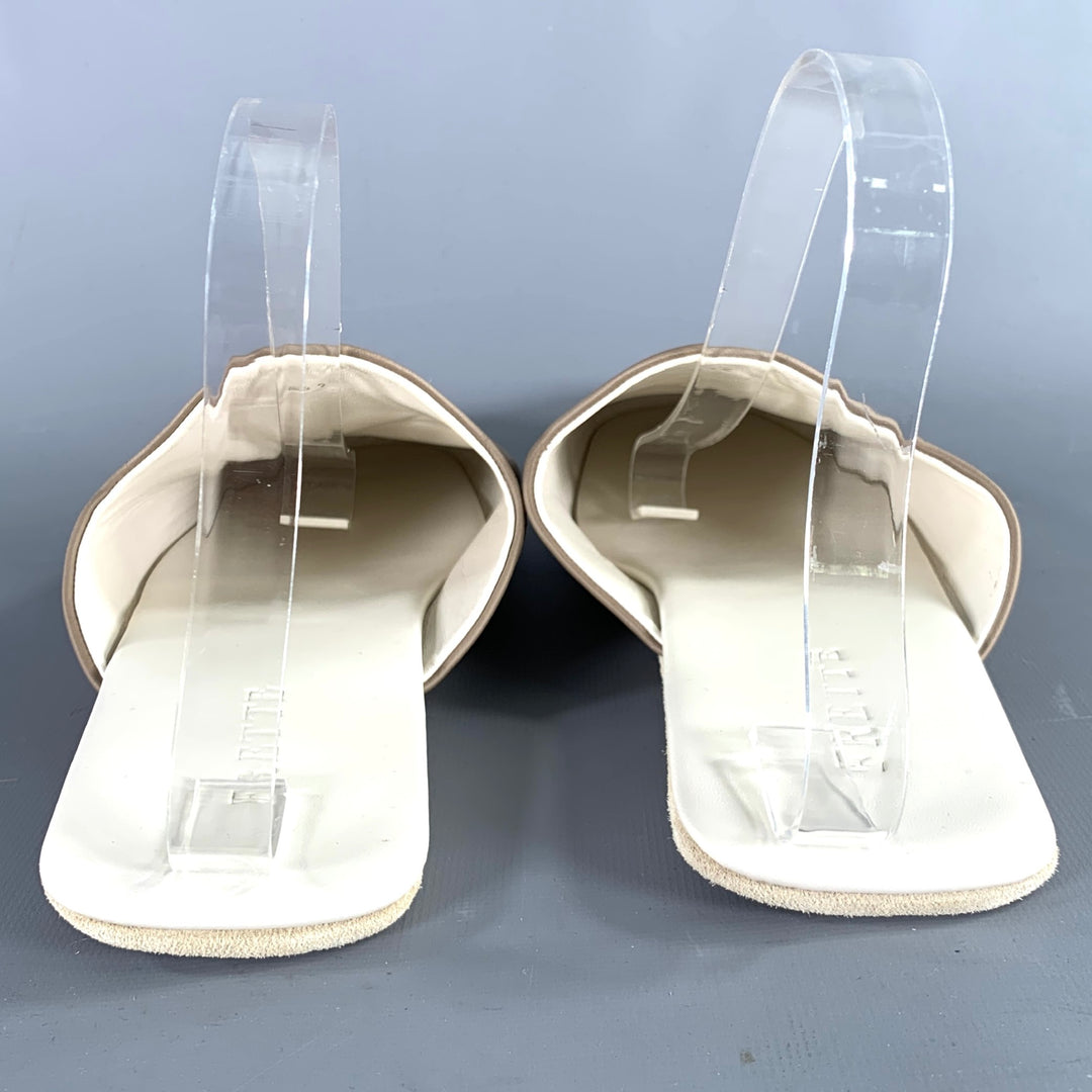 FRETTE Size 9 Grey Taupe Leather Slippers Loafers – Sui  display picture 2