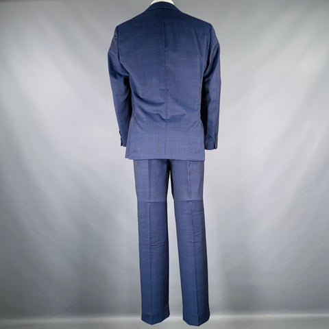 CALVIN KLEIN Size 40 Blue Navy Wool Single Breasted Suit