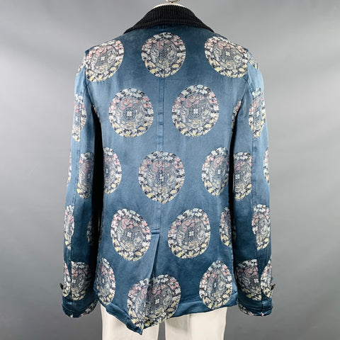 COMME des GARCONS HOMME PLUS  Size L Blue Black Jacquard Coat