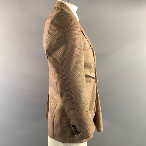 ALEXANDER MCQUEEN Chest Size 40 Size 40 Brown Black Glen Check Cotton Jacket