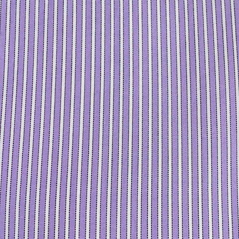 BRIONI Size XL Purple White Stripe Cotton Curved Cutaway Long Sleeve Shirt