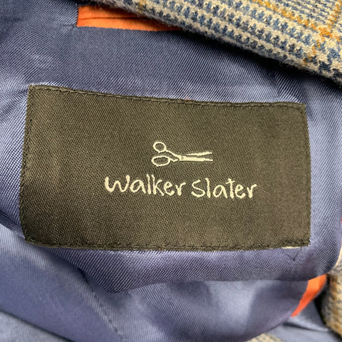 WALKER SLATER Size 40 Regular Blue White Yellow Glenplaid Sport Coat