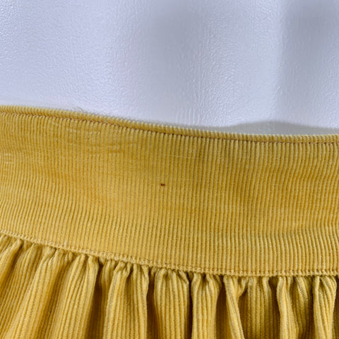 KENZO Size S Yellow Corduroy Layered Side Zipper Skirt