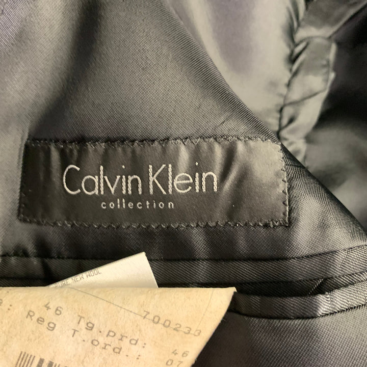 CALVIN KLEIN COLLECTION Size 36 Black Wool Peak Lapel Sport Coat