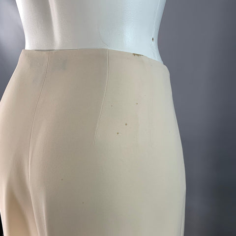 RALPH LAUREN Size 6 Cream Silk Wide Leg Dress Pants