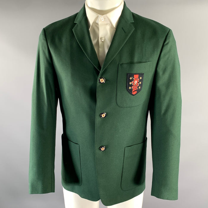 GUCCI Size 38 Green Wool Cashmere Notch Lapel Sport Coat