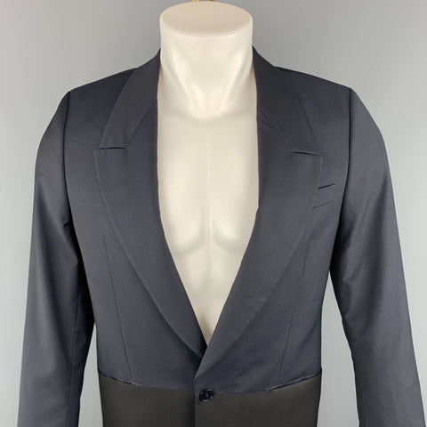 PS by PAUL SMITH Chest Size 36 Two Toned Navy & Black Wool / Mohair Sport Coat