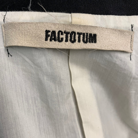 Veste FACTOTUM Taille 36 Noir Coton mélangé Un Bouton