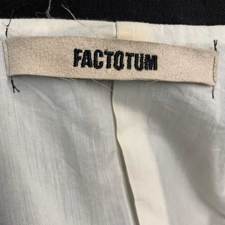 FACTOTUM Size 36 Black Cotton Blend Single Button Jacket