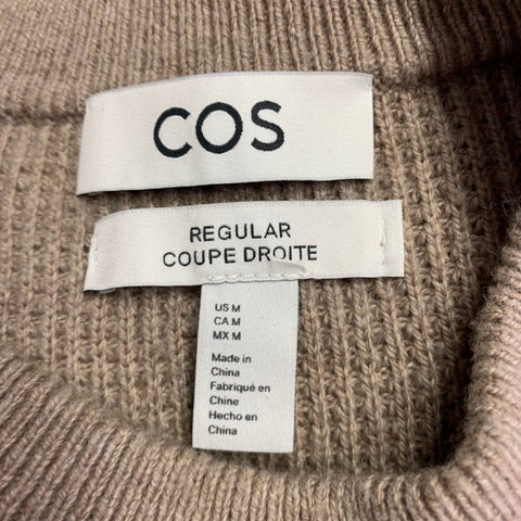 COS Pull Col Rond Laine Mélangée Rayé Bleu et Blanc Taille M