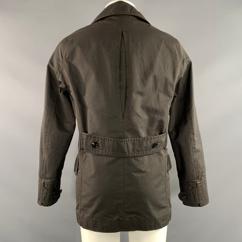 TODD SNYDER Size M Green Olive Contrast Stitch Cotton Polyamide Jacket