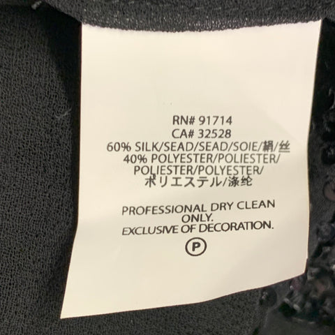 ARMANI EXCHANGE Size L Black Silk Blend Sequined Hook Eye Vest