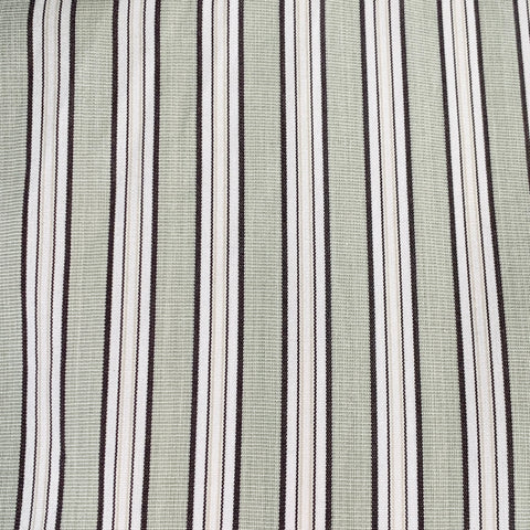 ERMENEGILDO ZEGNA Size XL Green Brown White Stripe Cotton Long Sleeve Shirt