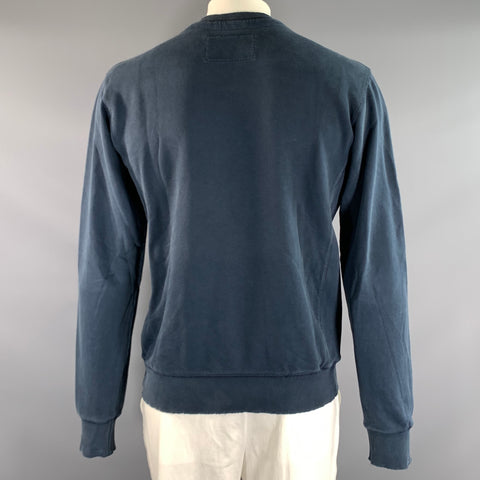 MASON'S Size L Blue Cotton Crew-Neck Pullover