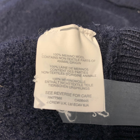 WALLACE & BARNES Size S Navy Merino Wool Bomber Jacket
