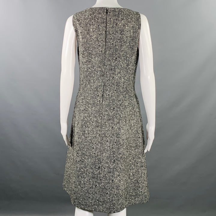 MICHAEL KORS COLLECTION Size 8 Black White Wool Blend Tweed Dress Jacket Set