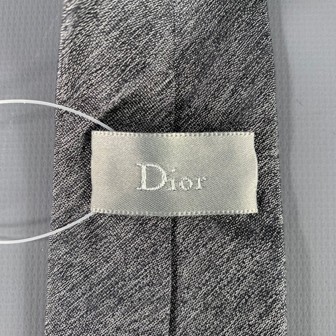 DIOR Heather Grey Black Silk Tie
