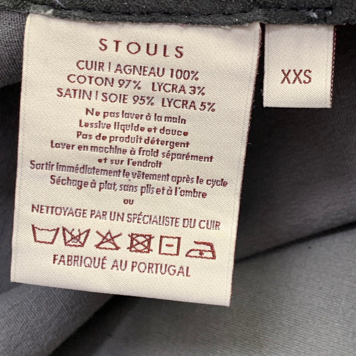 STOULS Size XXS Grey Lambskin Suede Leggings Casual Pants