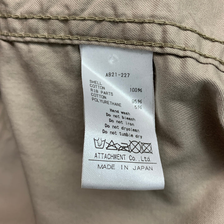 ATTACHMENT Size M Khaki Cotton Zip Snaps Jacket