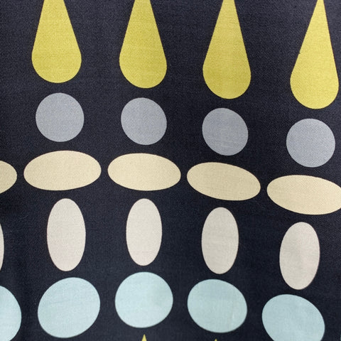 GENE MEYER Size L Black White Green Geometric Silk Button Down Long Sleeve Shirt