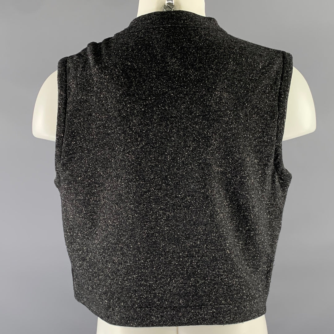 GIORGIO ARMANI Size M Grey Heather Wool Blend Patchpocket Vest