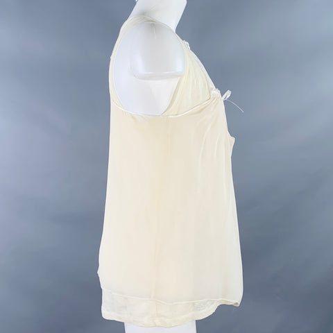 VANESSA BRUNO Size 2 Beige Linen Camisole Tank Double Layer Casual Top