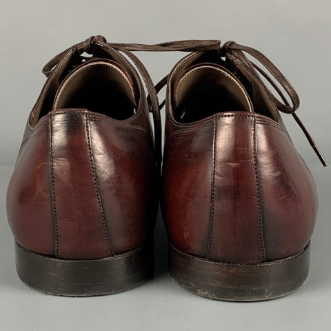 DOLCE & GABBANA Size 9 Brown Leather Cap Toe Lace-Up Shoes